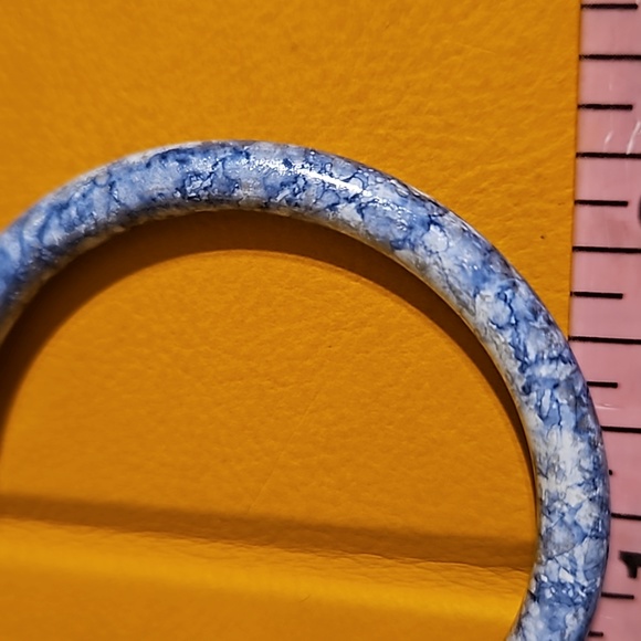 Blue Denim Color Hoop Earrings 💙 Pretty - Picture 2 of 4